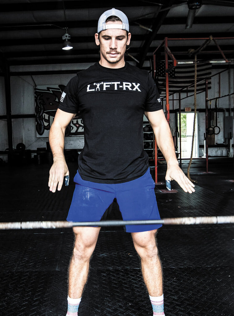 black lyftrx tshirt for cross fit strongman power lifting