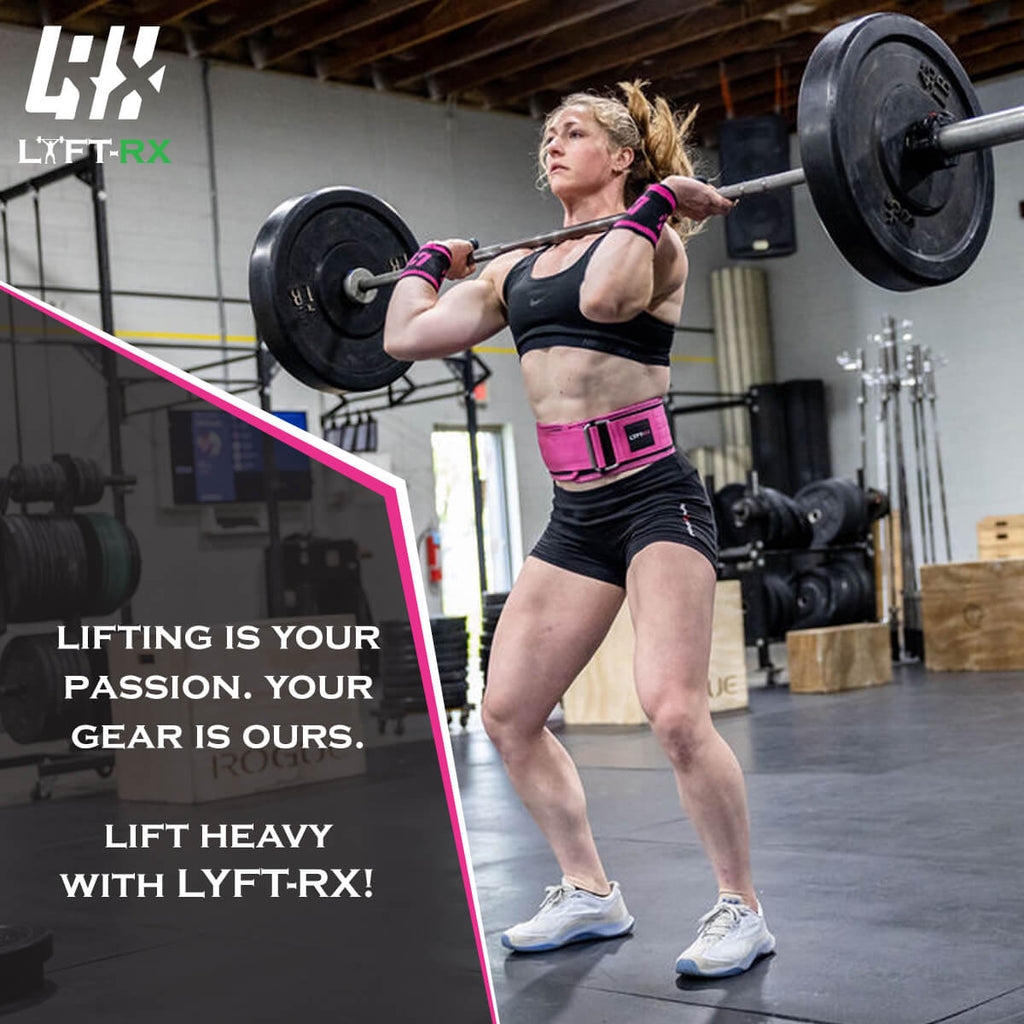 woman lifting a barbell with lyftrx slogan