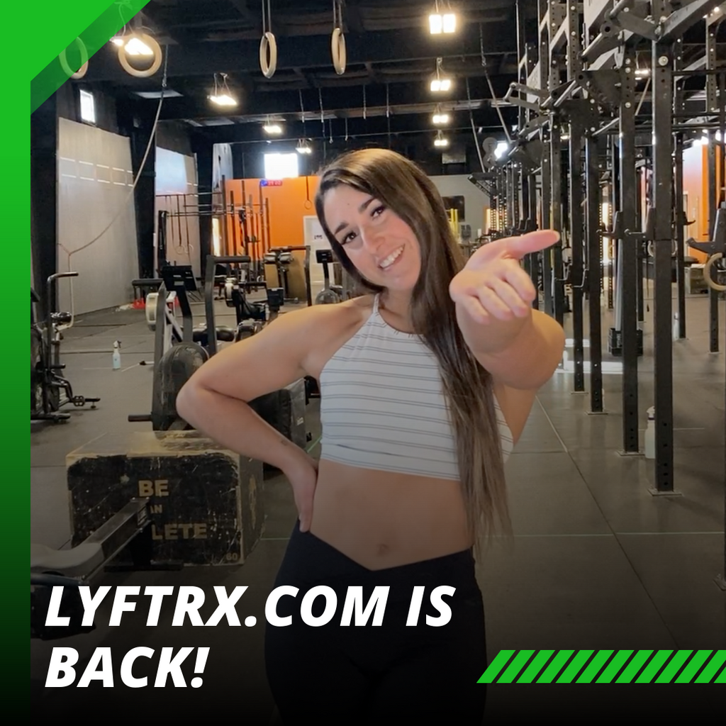 female athlete welcoming customers to LYFTRX.COM website