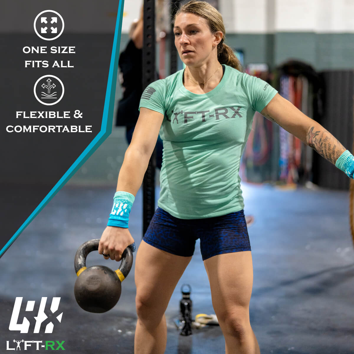 LYFT-RX Gradient Sweatbands Cyan (1 Pair, Size Fits All)