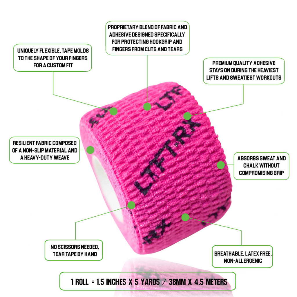 pink lift rx tape features standard size for lifting