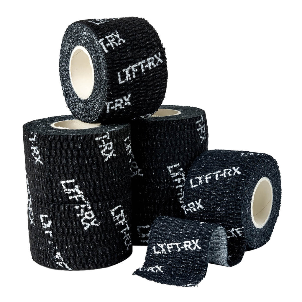 LYFT-RX Weightlifting Hook Grip Tape - Black 6PACK, 1.5-inch wide