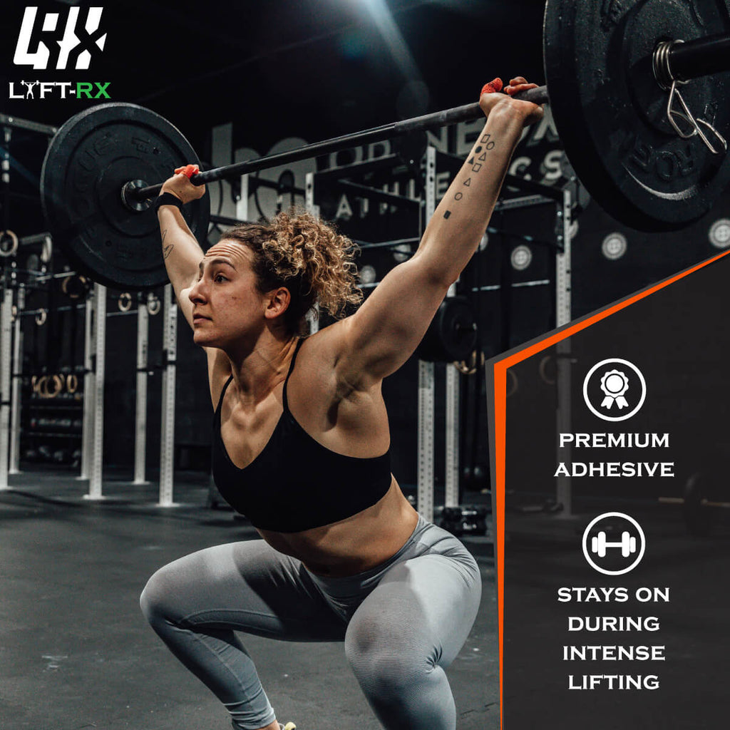 athlete weight lifting using orange lyftrx thumb tape