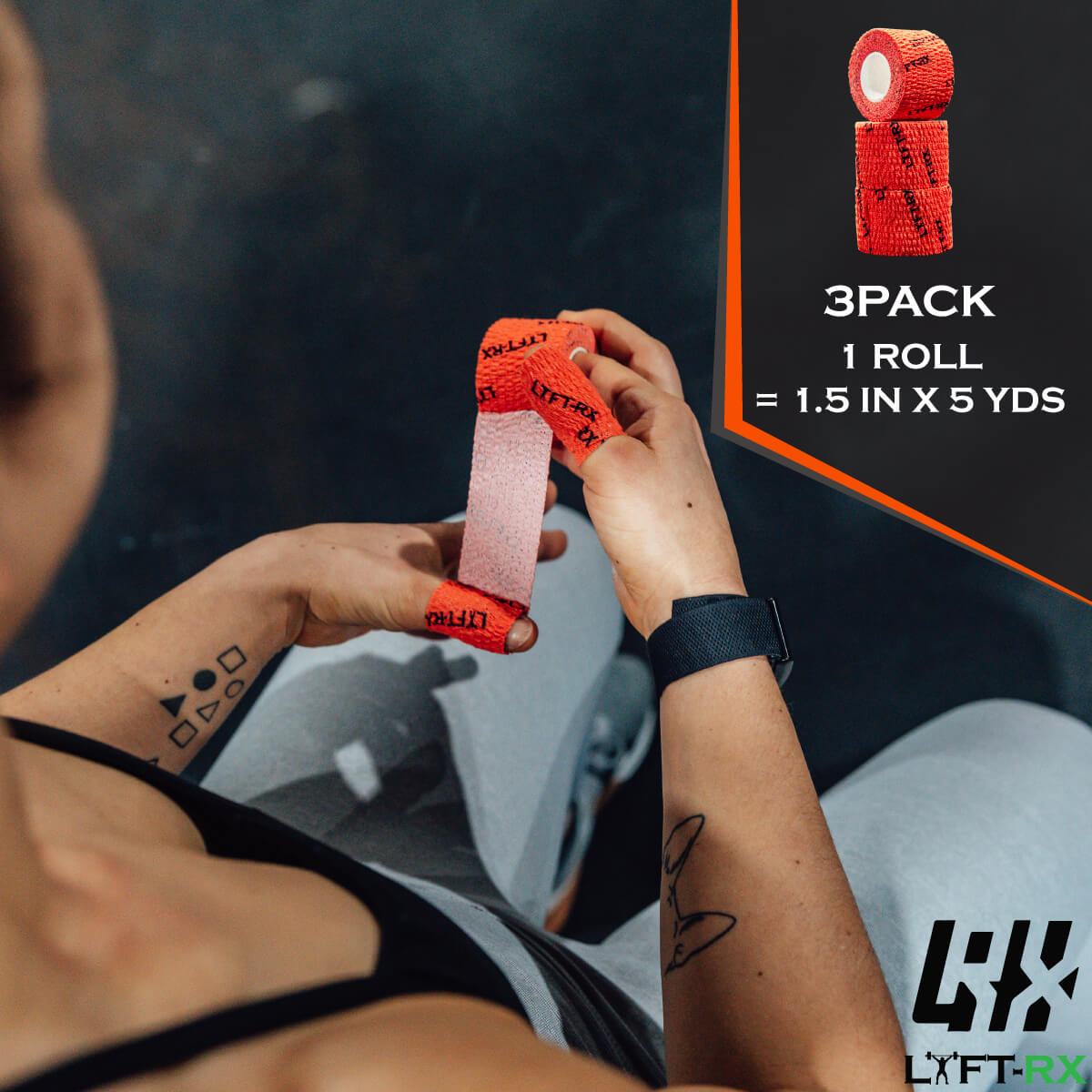 LYFT-RX Weightlifting Hook Grip Tape - Pink 3PACK, 1.5-inch wide