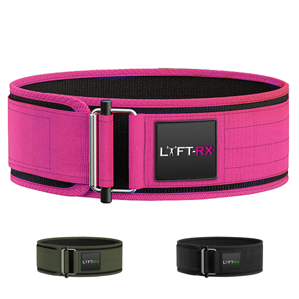 pink weightlifting belt by lift rx for crossfit power lifting gym