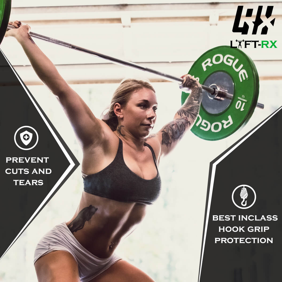LYFT-RX Weightlifting Hook Grip Tape w/Premium Adhesive- Olympic