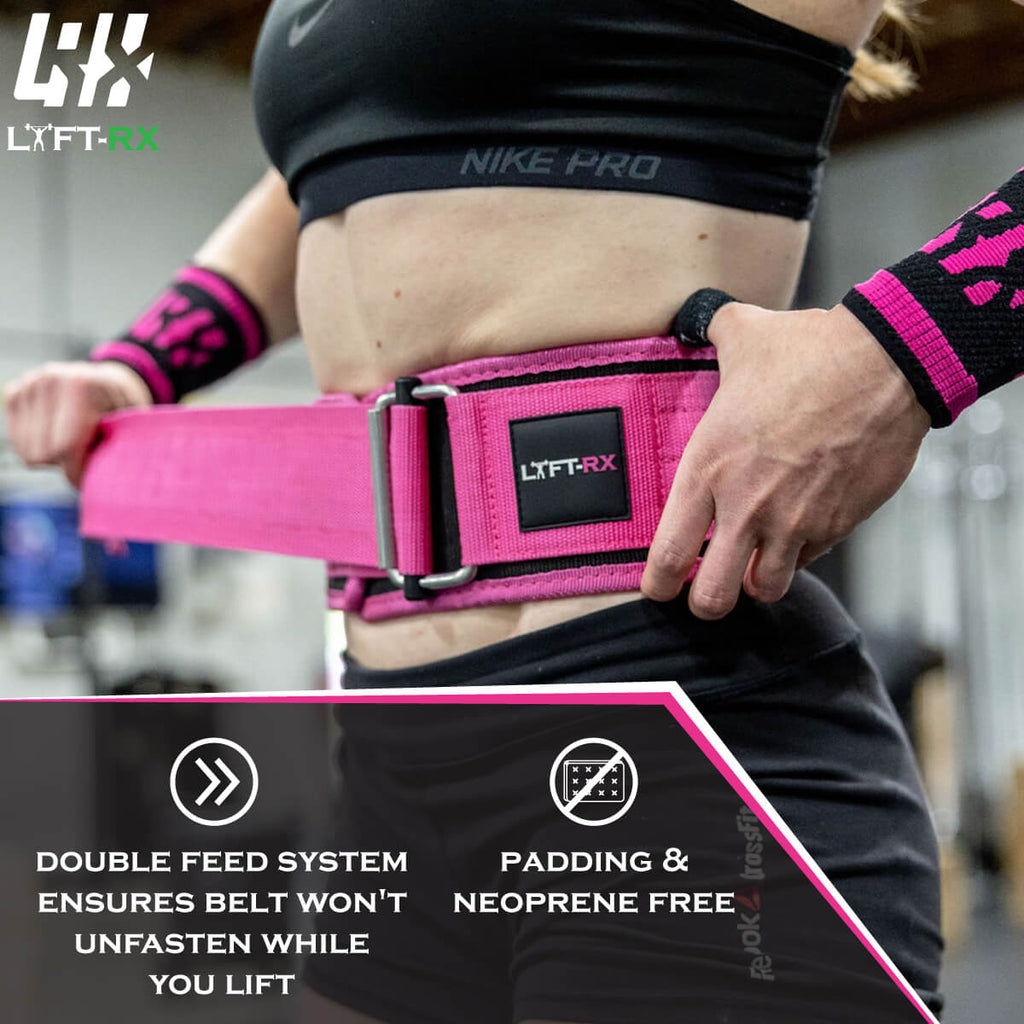 pink color lyft rx brand belt features